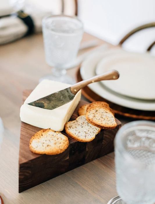 CHEESE BLOCK AND HAND FORGED KNIFE