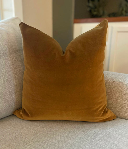 Cognac Velvet Pillow